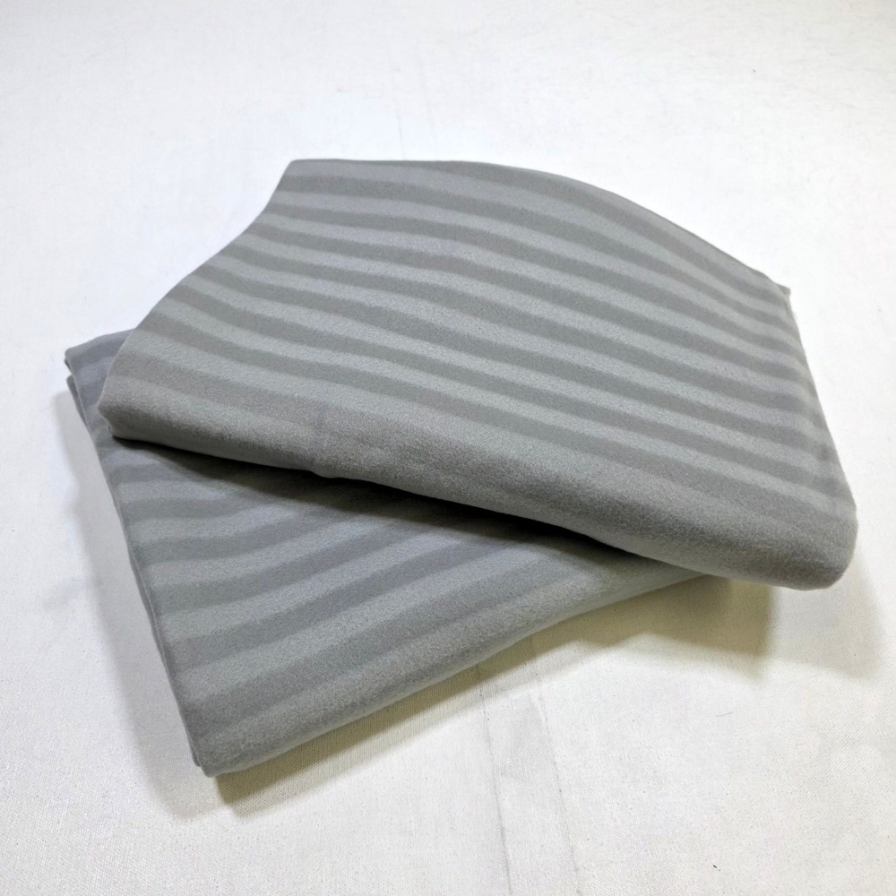 IKEA Vitmossa Cozy Throw Blanket 47x63 Gray Striped Fleece 903.048.89 Soft